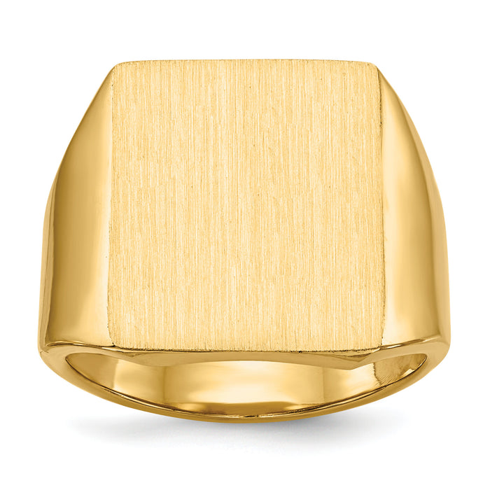 14k 15.0x17.0.0mm Closed Back Mens Signet Ring-RS361