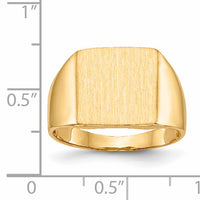 14k 13.0x13.0mm Open Back Mens Signet Ring-RS365