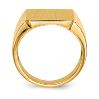 14k 15.5x17.5mm Open Back Mens Signet Ring-RS366