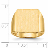 14k 15.5x17.5mm Open Back Mens Signet Ring-RS366