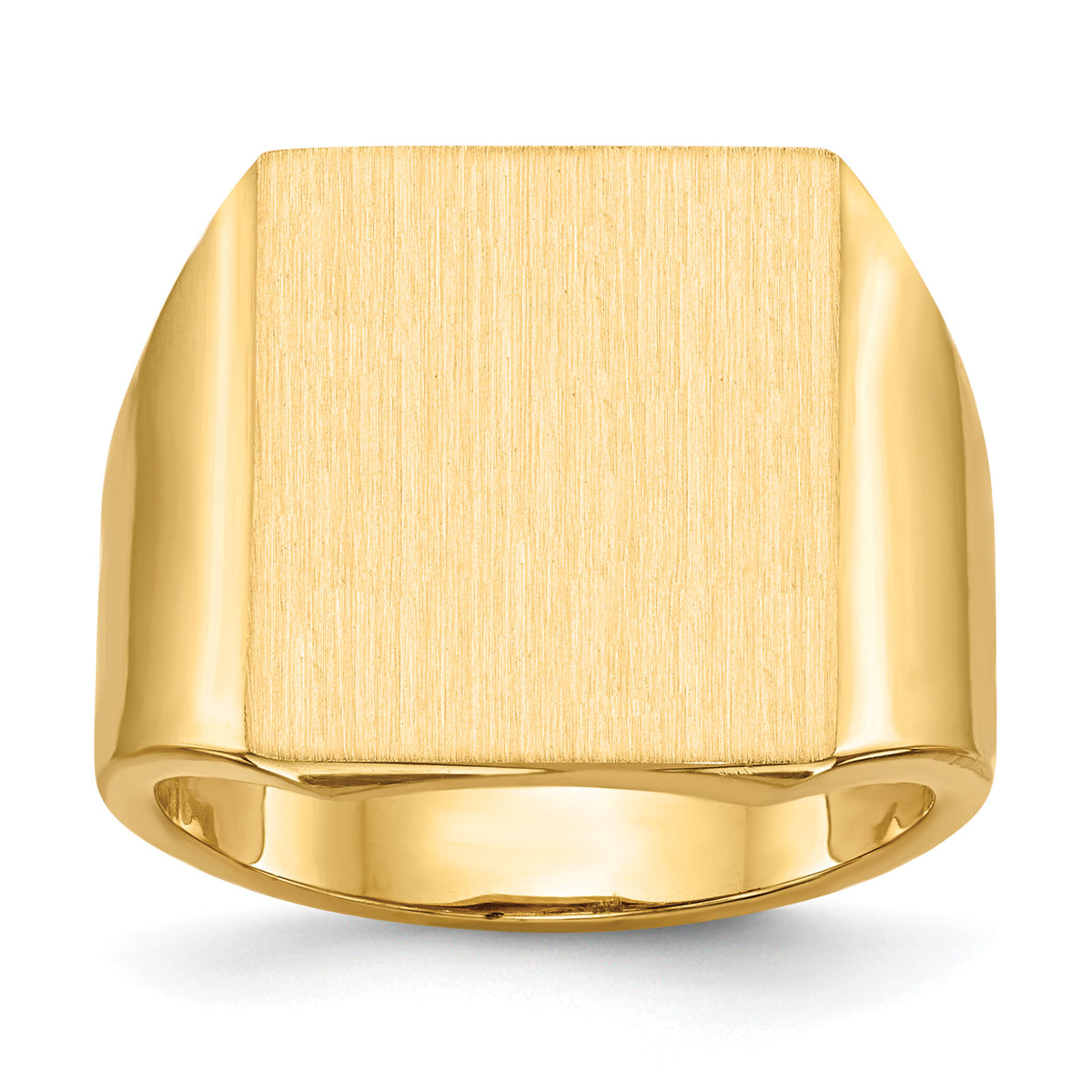 14k 15.5x17.5mm Open Back Mens Signet Ring-RS366