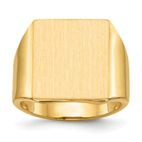 14k 15.5x17.5mm Open Back Mens Signet Ring-RS366