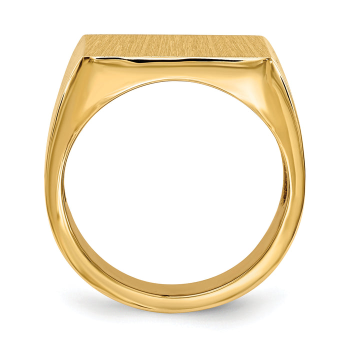 14k 16.5x17.5mm Open Back Mens Signet Ring-RS367
