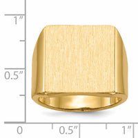 14k 16.5x17.5mm Open Back Mens Signet Ring-RS367