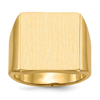 14k 16.5x17.5mm Open Back Mens Signet Ring-RS367
