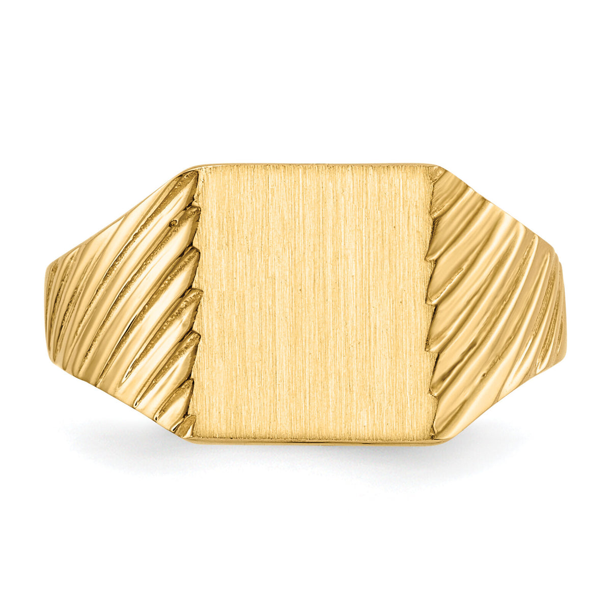 14k 8.0x9.5mm Closed Back Signet Ring-RS369
