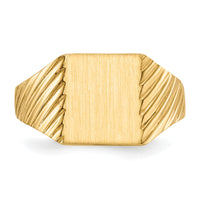 14k 8.0x9.5mm Closed Back Signet Ring-RS369