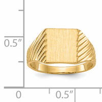 14k 8.0x9.5mm Closed Back Signet Ring-RS369