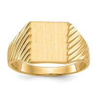 14k 8.0x9.5mm Closed Back Signet Ring-RS369