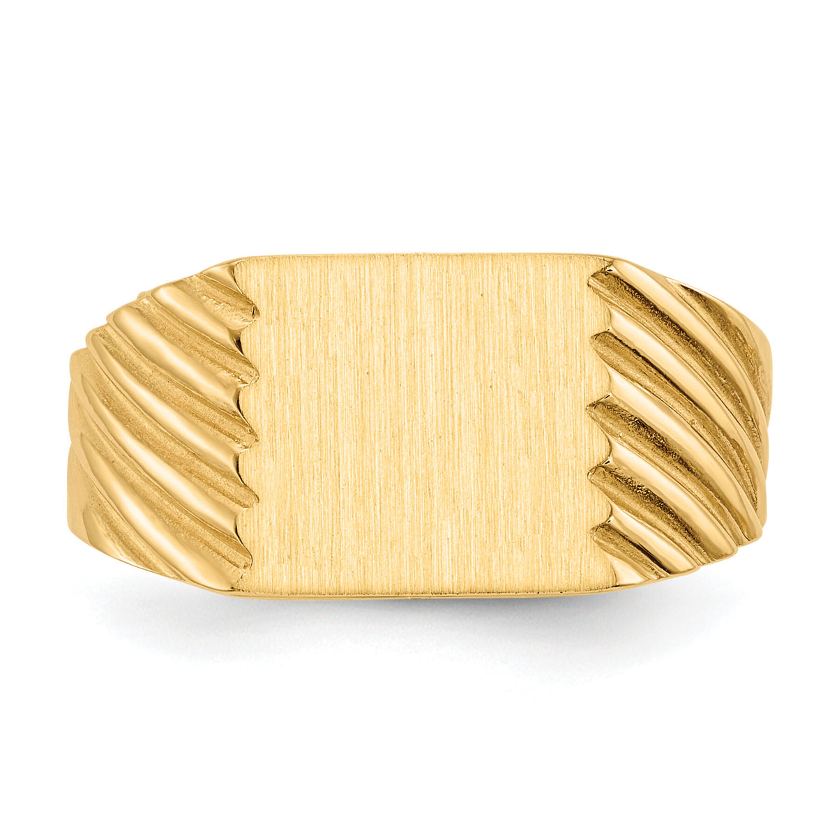 14k 9.0x9.0mm Closed Back Signet Ring-RS370