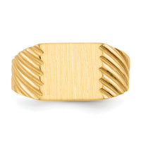 14k 9.0x9.0mm Closed Back Signet Ring-RS370
