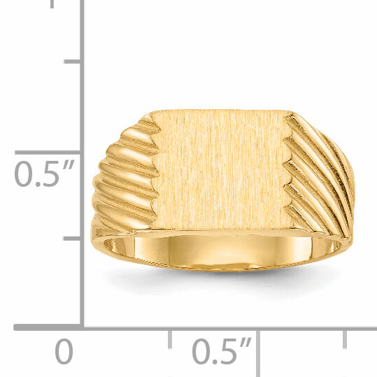 14k 9.0x9.0mm Closed Back Signet Ring-RS370