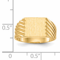 14k 9.0x9.0mm Closed Back Signet Ring-RS370