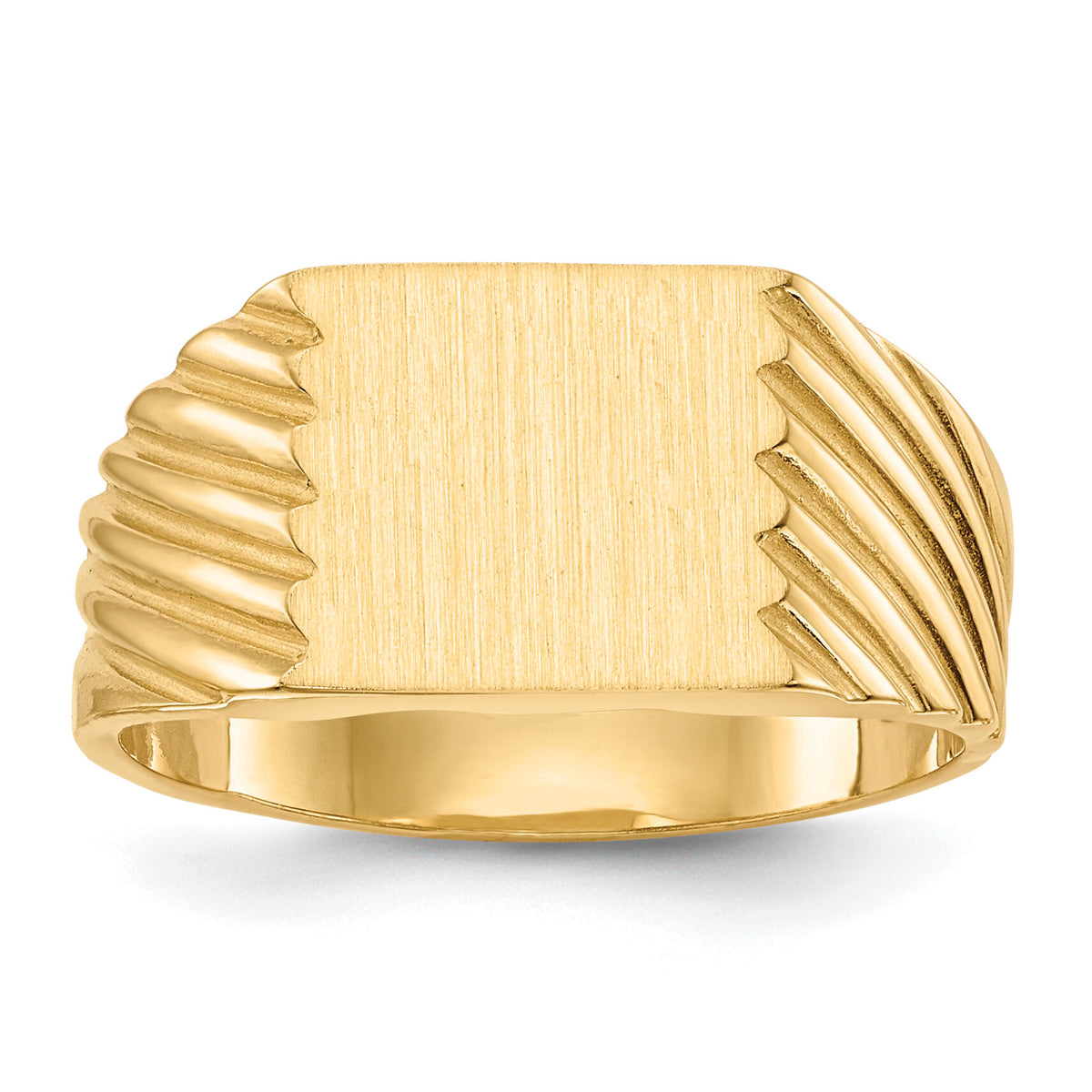 14k 9.0x9.0mm Closed Back Signet Ring-RS370