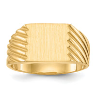 14k 9.0x9.0mm Closed Back Signet Ring-RS370