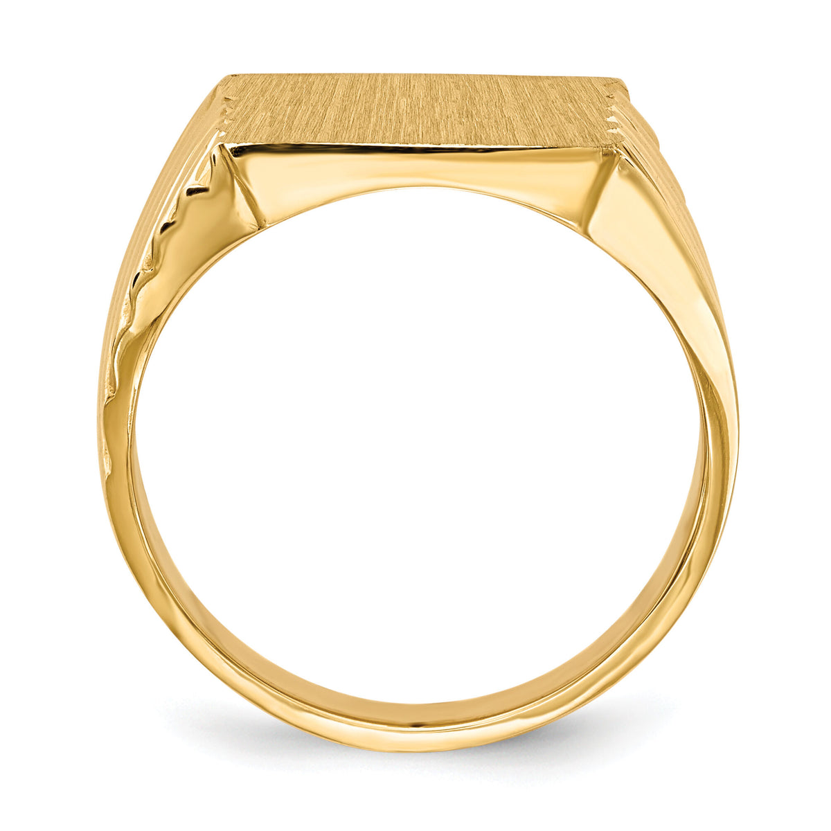 14k 13.0x13.0mm Closed Back Mens Signet Ring-RS371