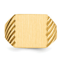 14k 13.0x13.0mm Closed Back Mens Signet Ring-RS371