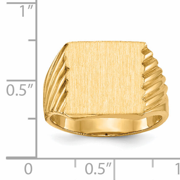 14k 13.0x13.0mm Closed Back Mens Signet Ring-RS371