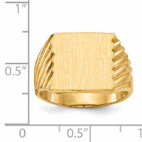 14k 13.0x13.0mm Closed Back Mens Signet Ring-RS371