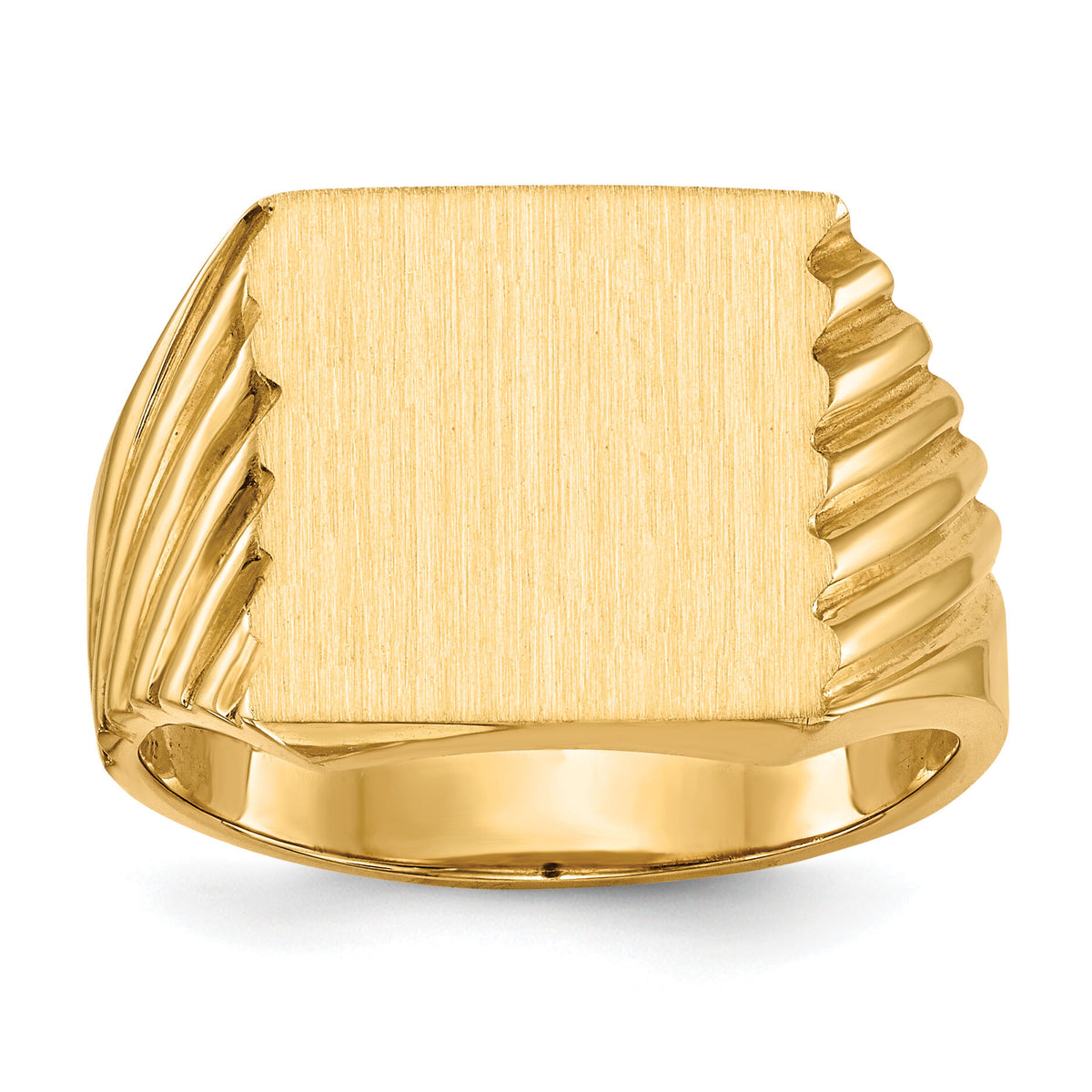 14k 13.0x13.0mm Closed Back Mens Signet Ring-RS371