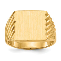 14k 13.0x13.0mm Closed Back Mens Signet Ring-RS371