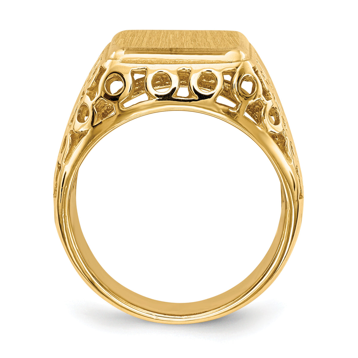14k 11.5 x 13.5mm Open Back Mens Signet Ring-RS377