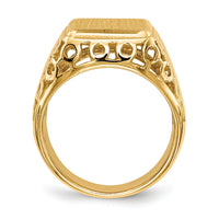 14k 11.5 x 13.5mm Open Back Mens Signet Ring-RS377