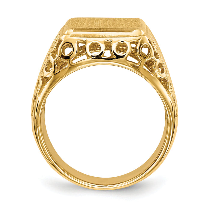 14k 11.5 x 13.5mm Open Back Mens Signet Ring-RS377