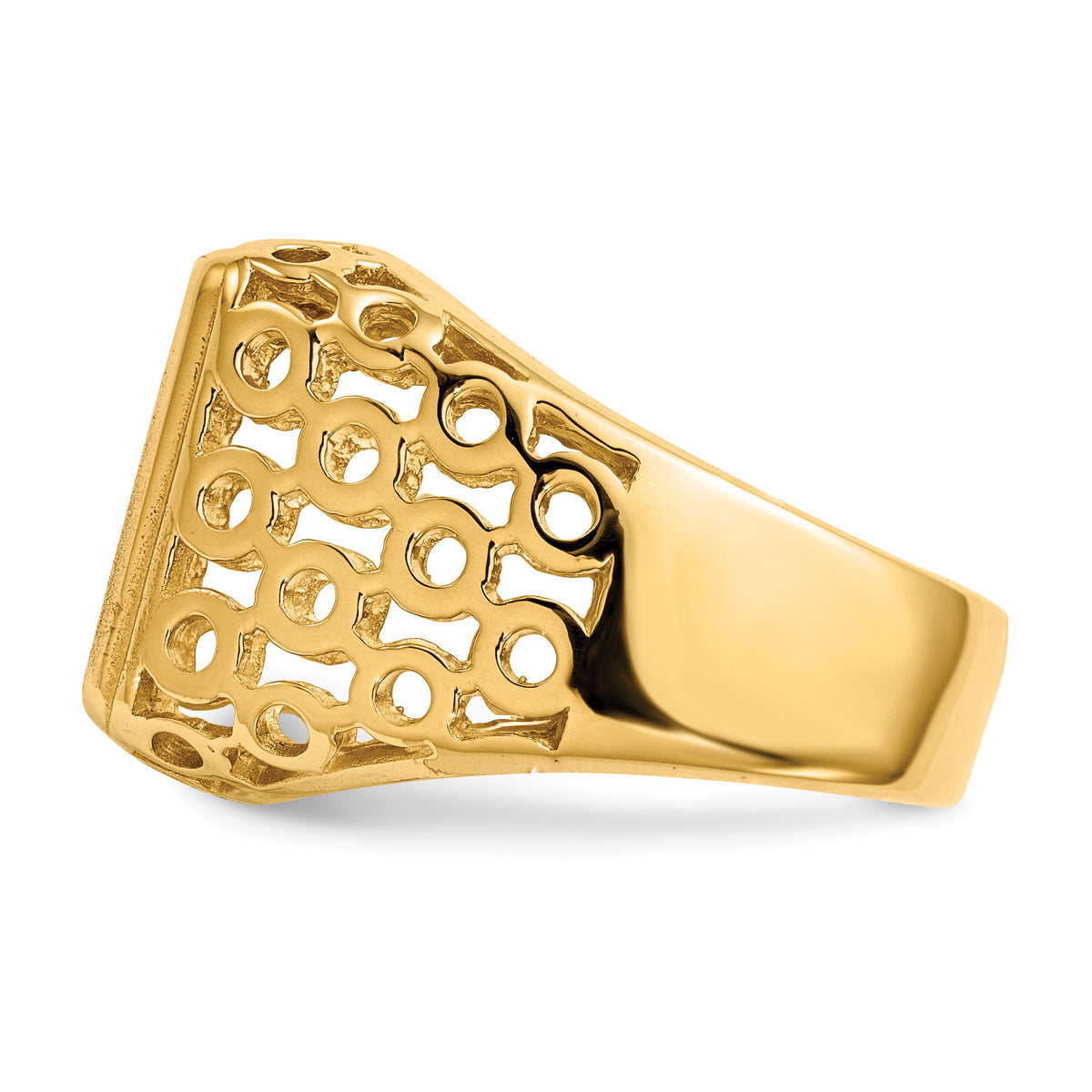 14k 11.5 x 13.5mm Open Back Mens Signet Ring-RS377