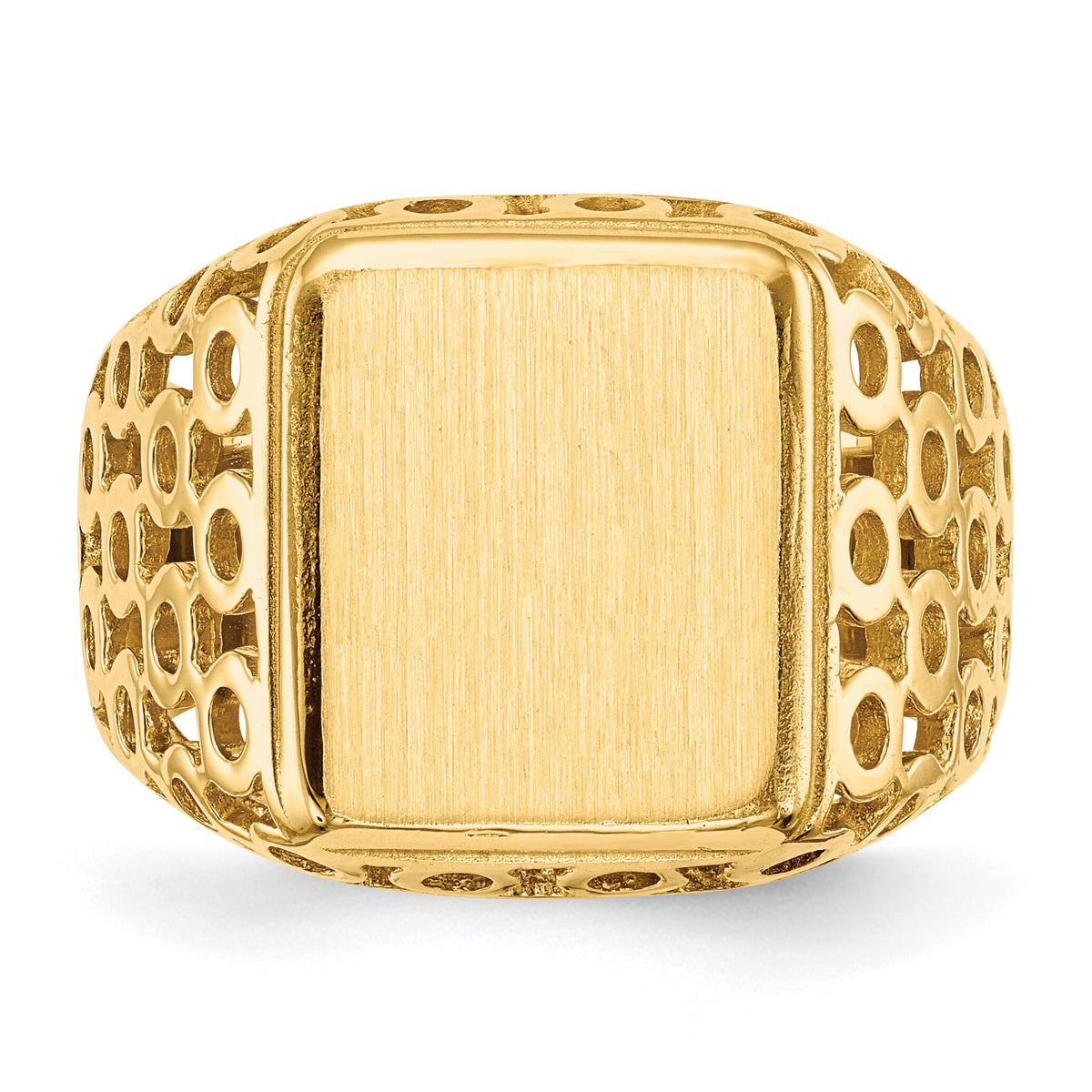 14k 11.5 x 13.5mm Open Back Mens Signet Ring-RS377