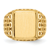 14k 11.5 x 13.5mm Open Back Mens Signet Ring-RS377