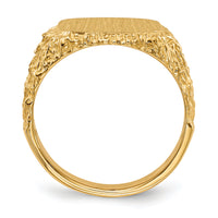 14k 13.5x13.5mm Closed Back Mens Signet Ring-RS384