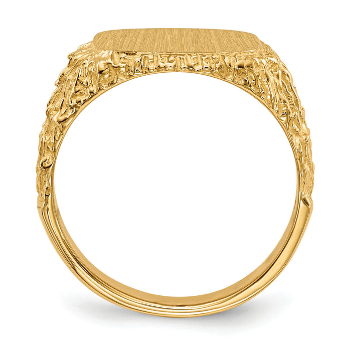 14k 13.5x13.5mm Closed Back Mens Signet Ring-RS384