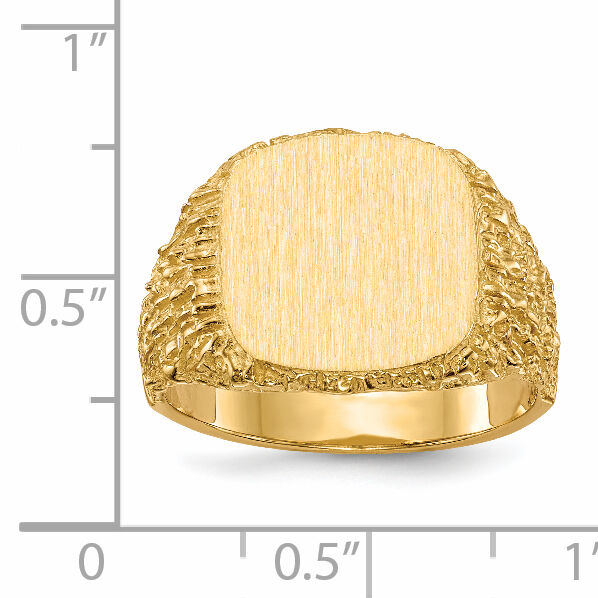 14k 13.5x13.5mm Closed Back Mens Signet Ring-RS384