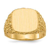 14k 13.5x13.5mm Closed Back Mens Signet Ring-RS384
