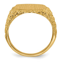 14k 13.5x13.5mm Open Back Mens Signet Ring-RS385