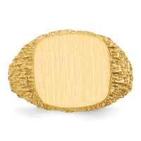 14k 13.5x13.5mm Open Back Mens Signet Ring-RS385