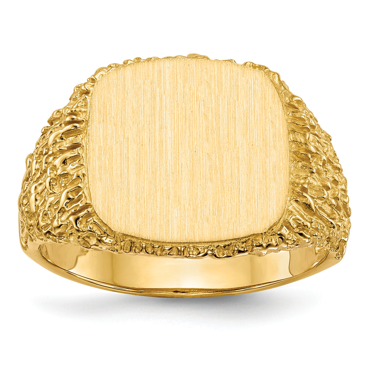 14k 13.5x13.5mm Open Back Mens Signet Ring-RS385
