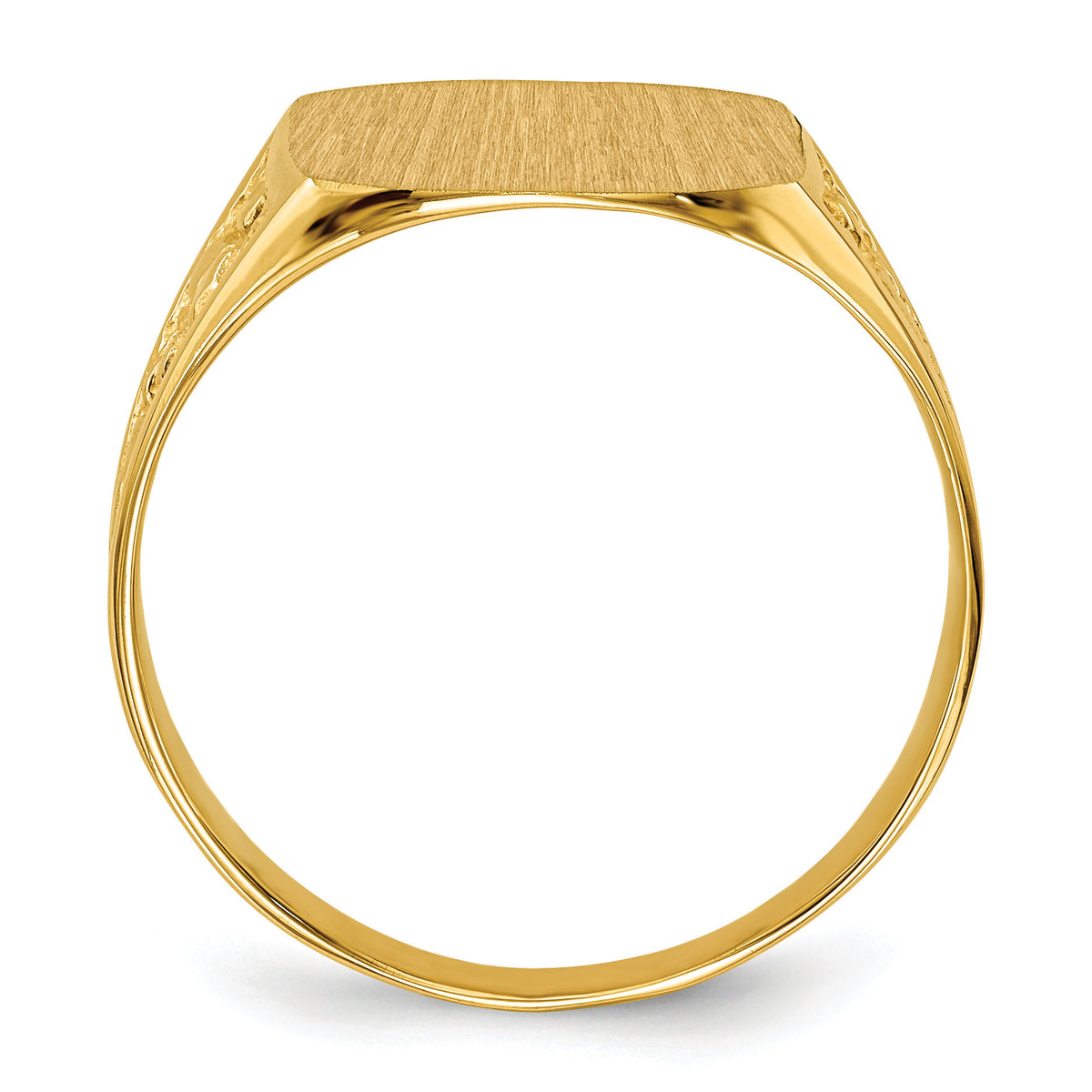 14k 14.0x12.5mm Closed Back Mens Signet Ring-RS387