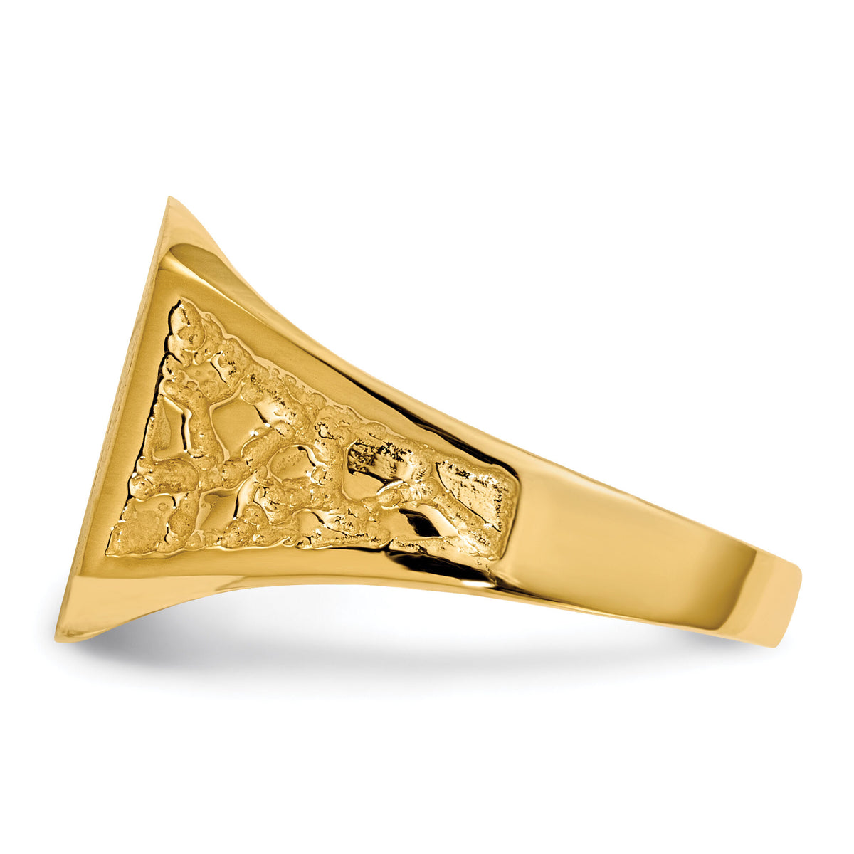 14k 14.0x12.5mm Closed Back Mens Signet Ring-RS387
