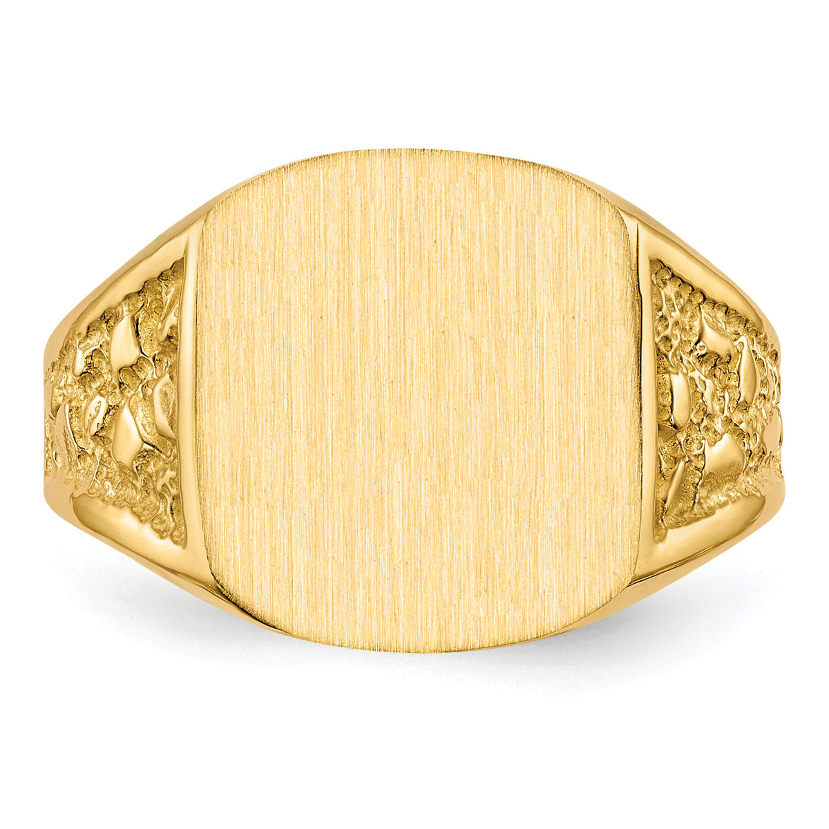 14k 14.0x12.5mm Closed Back Mens Signet Ring-RS387