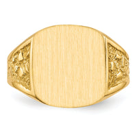 14k 14.0x12.5mm Closed Back Mens Signet Ring-RS387
