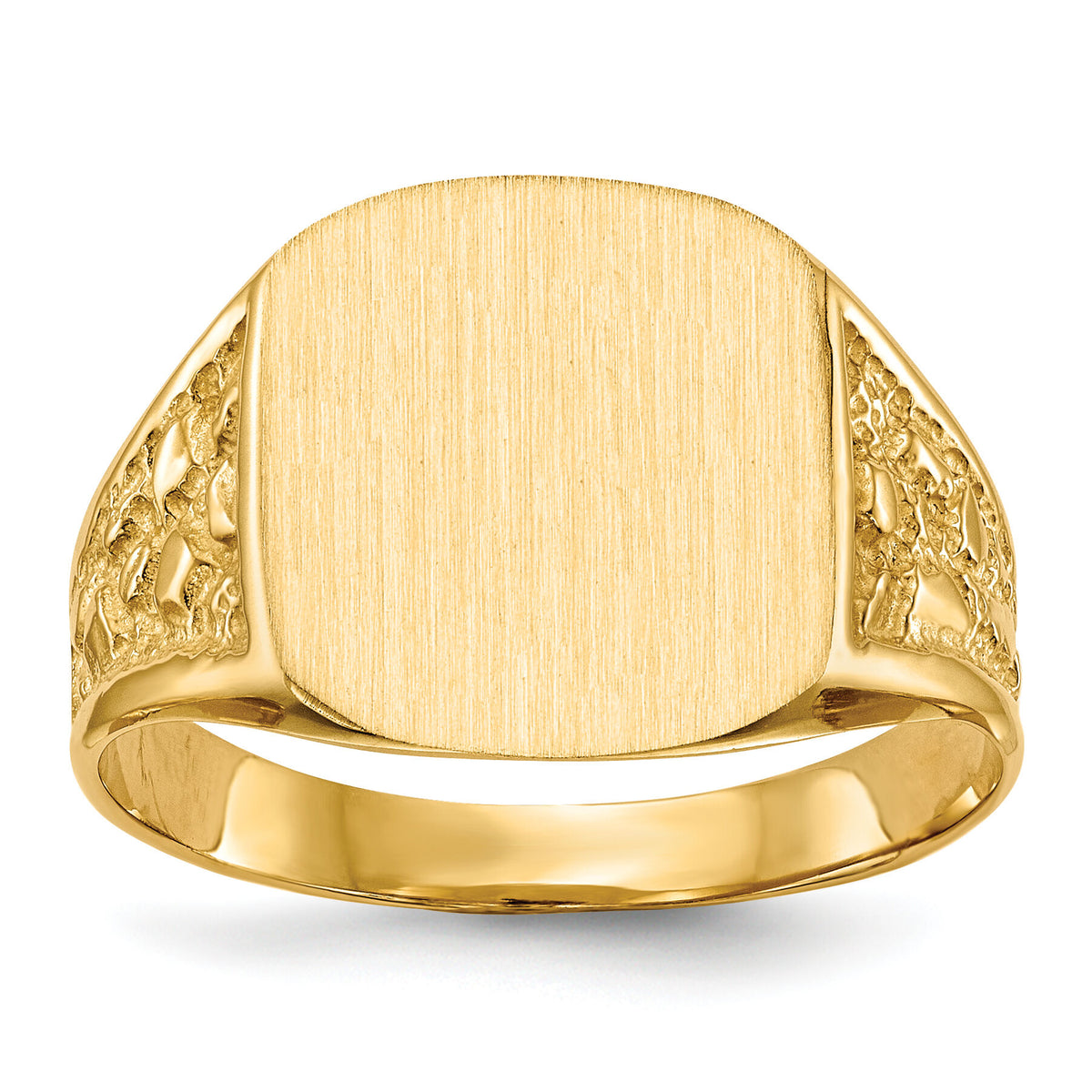 14k 14.0x12.5mm Closed Back Mens Signet Ring-RS387
