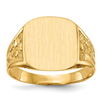 14k 14.0x12.5mm Closed Back Mens Signet Ring-RS387