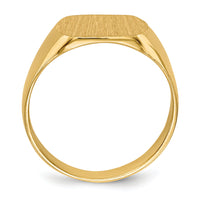 14k 12.0x10.5mm Closed Back Signet Ring-RS389