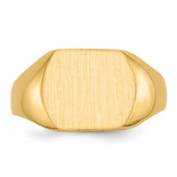 14k 12.0x10.5mm Closed Back Signet Ring-RS389