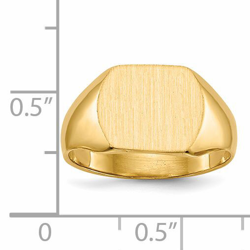 14k 12.0x10.5mm Closed Back Signet Ring-RS389