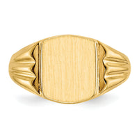 14k 8.5x10.5mm Closed Back Signet Ring-RS390