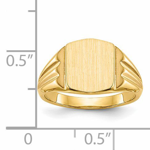 14k 8.5x10.5mm Closed Back Signet Ring-RS390
