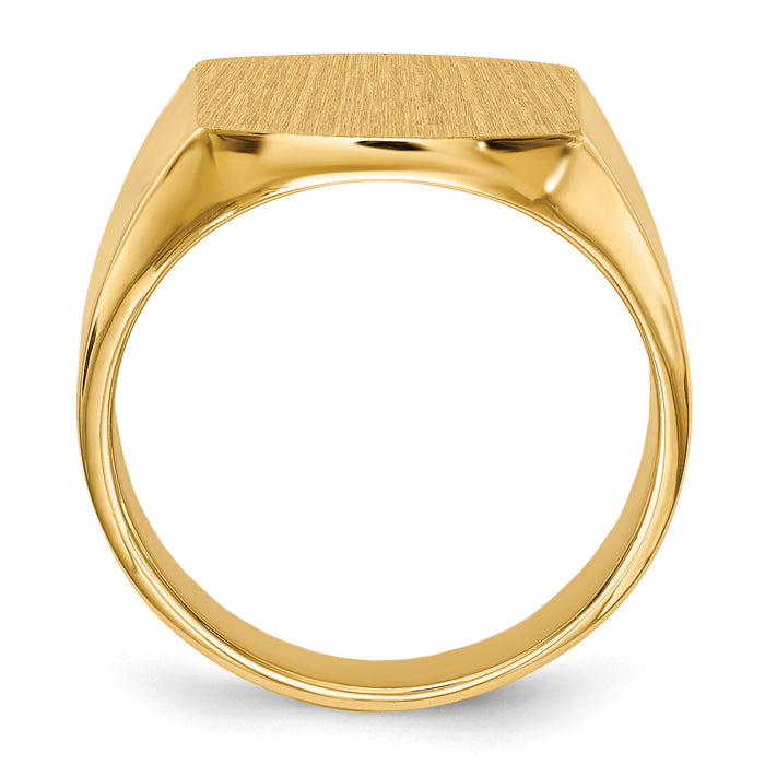 14k 14.5x13.5mm Closed Back Mens Signet Ring-RS391